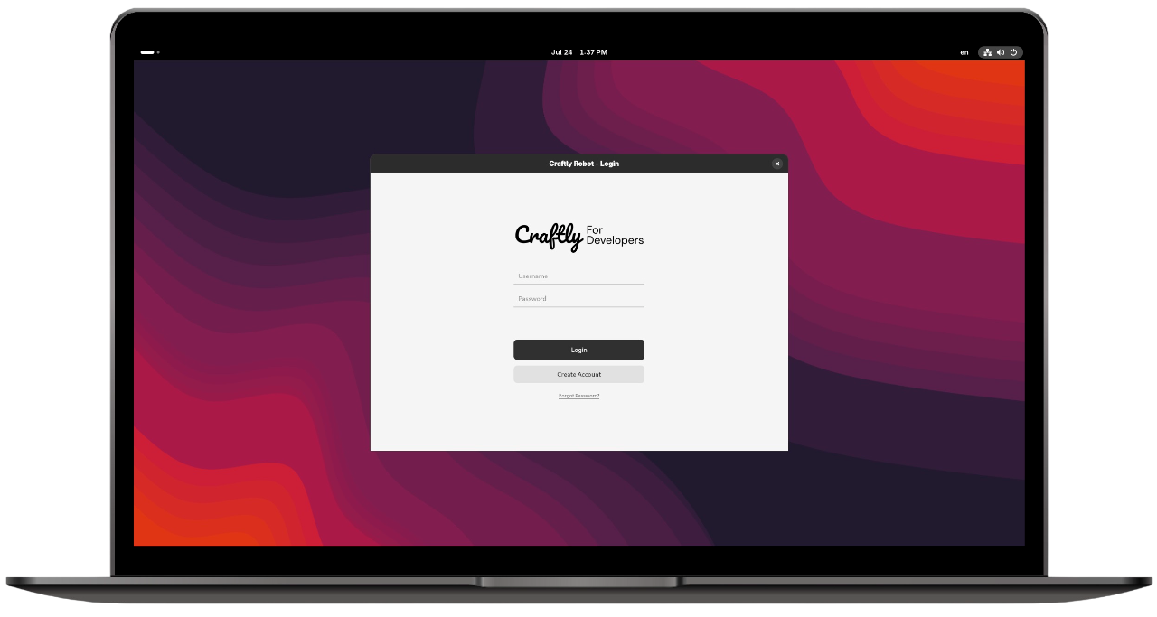 Craftly Robot software on a laptop
